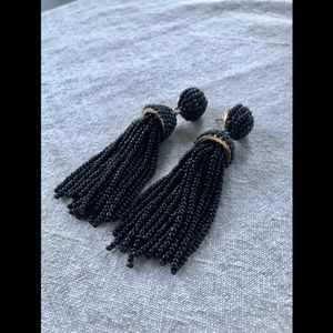 Black Tassle Beaded BaubleBar Earrings